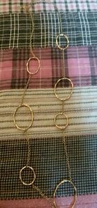 Long gold tone round (round bamboo design necklace